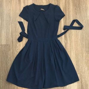 Navy Dress w/ Keyhole Back